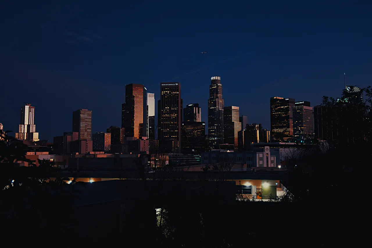Downtown Los Angeles skyline at dusk